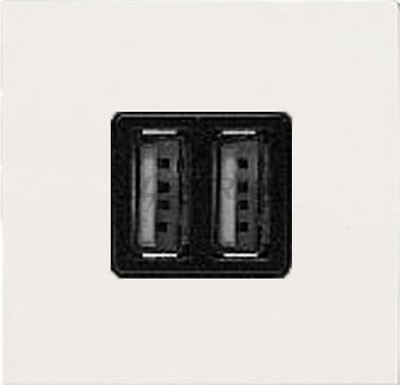 N2285 BL - Механизм USB зарядного устройства, 2М, 2х750 мА / 1х1500 мА, серия Zenit, цвет альпийский белый - 2CLA228500N1101