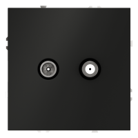 Розетка телевизионнная встраиваемая VOLTUM S70 оконечная TV+SAT, (черный матовый), VLS060408