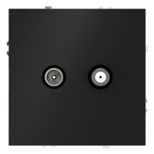 Розетка телевизионнная встраиваемая VOLTUM S70 оконечная TV+SAT, (черный матовый), VLS060408