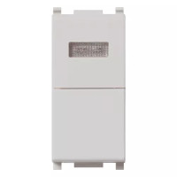 Vimar Кнопка 1P NO 10A + индикатор белый, серебро, 14068.B.SL