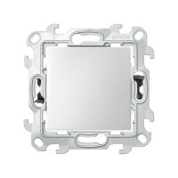 Simon Кнопочный выключатель 10A 250В~ с системой Push&Go цвета алюминий S24 Harmonie, 2420150-033