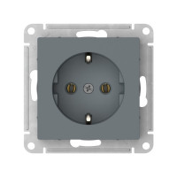 ATN000743S - ATLASDESIGN РОЗЕТКА с заземлением без шторок, 16А, мех., быстрозажим. клем., ГРИФЕЛЬ, Systeme Electric