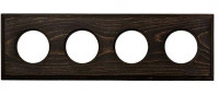 Bironi Рамка 4-х постовая для скрытого монтажа (дерево, Винтаж), BF4-640-18