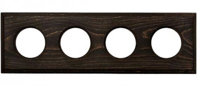 Bironi Рамка 4-х постовая для скрытого монтажа (дерево, Винтаж), BF4-640-18