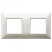 Vimar Накладка для 4 модулей (2+2) расстояние между центрами 71мм никель матовый, 14643.21