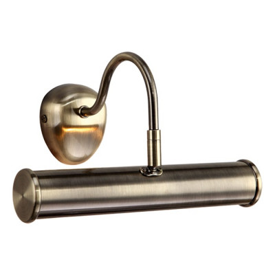 Arte Lamp PICTURE LIGHTS BASIC, Подсветка для картин и зеркал, цвет арматуры - АНТИЧНАЯ БРОНЗА, цвет плафона/декора - АНТИЧНАЯ БРОНЗА, 1х40W E14, A5023AP-1AB