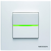 ABB Выключатель 1-клавишный, с подсветкой, цвет - белый, серия Zenit ABB Выключатель 1-клавишный, с подсветкой, цвет - белый, серия Zenit