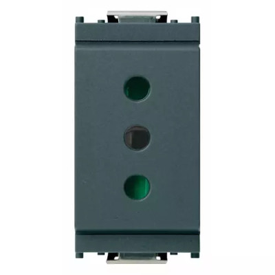 Vimar Розетка 2P+T 10A, серая P11, 16201
