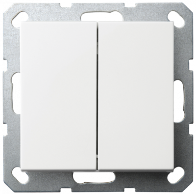 Выключатель Перекрестный  2х клавишный 10А, 250В, цвет белый глянцевый, G3014W, Jasmart