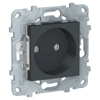 Unica New Розетка 2К со шторками, винт. зажим, 16 А, антрацит Unica New Розетка 2К со шторками, винт. зажим, 16 А, антрацит