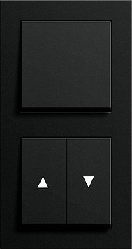 Gira Выключатель 1-клавишный + выключатель жалюзи, черный матовый, серия E2