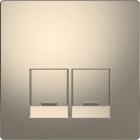 D-Life Накладка для 2-ных разъемов SE, с полем для надписи, никель