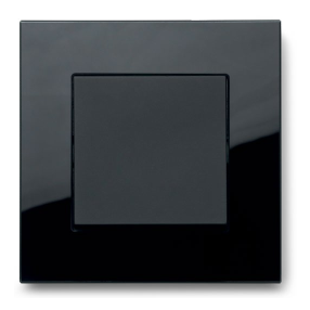 Выключатель 1-клавишный, рамка - черное стекло, клавиша - черный матовый, серия G-Glass, JASMART Electric