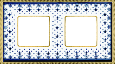 FD01472NEOB Fede Belle Epoque Porcelain Рамка 2-ная, Black Lys-Bright Gold