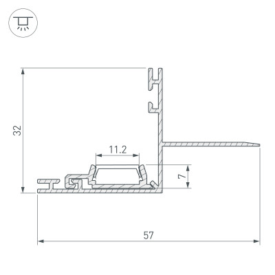 Профиль PAK-EDGE-2000 (Arlight, Алюминий), 021721