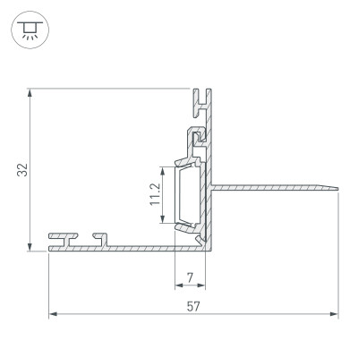 Профиль PAK-EDGE-2000 (Arlight, Алюминий), 021721