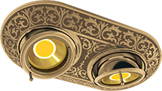 FD1103SPB Fede EMPORIO Светильник круглый с двумя поворотными спотами, Bright Patina