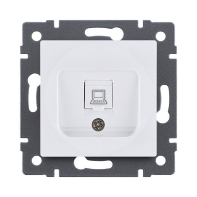 Розетка Ethernet RJ45 Cat.5, белый Kollinger REA-018WH для Aspekt, Eleganz, Reflex