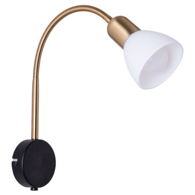 Arte Lamp FALENA, Бра, цвет арматуры - черный, цвет плафона/декора - БЕЛЫЙ, 1х40W E14, A3116AP-1BK
