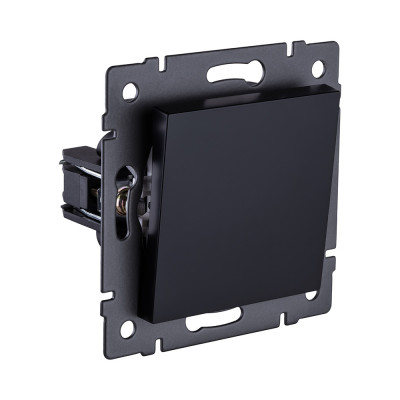 Выключатель кнопочный 1-клавишный 10А/250В, черный Kollinger REA-S-005BK для Aspekt, Eleganz, Reflex