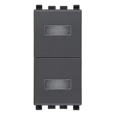 Vimar Индикатор на 1 модуль двойной с прозрачным диффузором серый, 20388