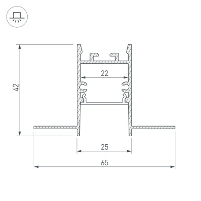 Профиль SL-COMFORT22-FANTOM-2000 ANOD (Arlight, Алюминий), 033275