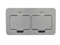 Donel Розеточный блок встраиваемый IP54 2х2К+З с защитными шторками, цвет: брашированный алюминий, A1, DDSBCNU4AL-2PSAN