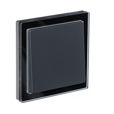 Выключатель 1-клавишный, вставка - антрацит, рамка - черный оникс, серия D-Life