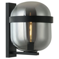 LUSSOLE CLARKE Бра настенные, цвет основания - черный, плафон - стекло (цвет - серый), 1x40W E27, LSP-8510