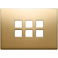 Vimar Накладка плоская, 3 модуля на 6 кнопок, Flat, золото, 22693.82