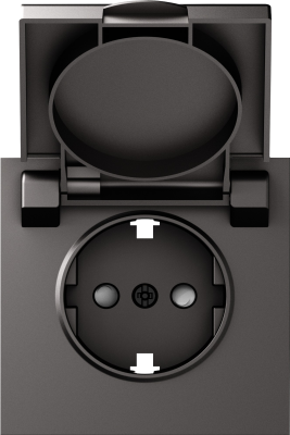 Donel S08 матовый титан накладка для розетки Schuko с заземлением, с крышкой, 16A 250 В~, серия DB, DS45445