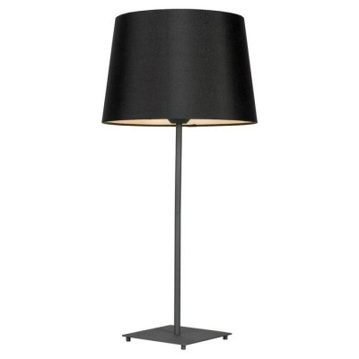 LUSSOLE MILTON Настольная лампа, цвет основания - черный, плафон - ткань (цвет - черный), 1x60W E27, LSP-0519