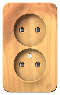 BLANCA О/У РОЗЕТКА двойная без заземл. со шторк. ИЗОЛ.ПЛ.,16А,250В, ЯСЕНЬ