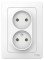 BLANCA С/У РОЗЕТКА двойная без заземления без шторок, 16А, 250В, БЕЛЫЙ