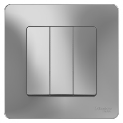 BLANCA С/У 3-клавишный ВЫКЛЮЧАТЕЛЬ (cх.1+1+1), 10А, 250B, АЛЮМИНИЙ