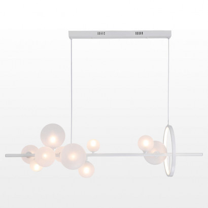 LUSSOLE Линейно-подвесной светильник, цвет основания - белый, плафон - стекло (цвет - белый), 11x25W G9+LED, LSP-7001