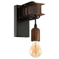 43152 Бра TOWNSHEND 4, 1х10W (E27), L80, H190, A185, сталь, черный, коричневый