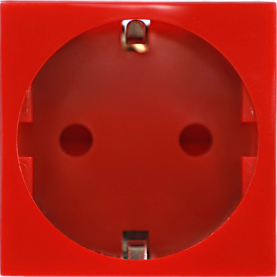 Donel Розетка 2К+З нем.ст., в/заж., с з/ш, крас. (45х45мм), серия (тип) DF6, DF6R