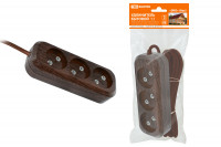 Удлинитель бытовой У3 3 гнезда, 5метров,2П б/з, ПВС 2х0,75мм2 "Эко" (бук) 10А/250В TDM Electric, SQ1303-3202