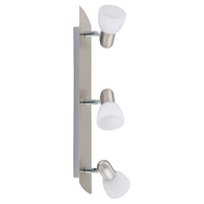 90985 Спот ENEA, 3X40W (E14), L500, сталь, никель мат./сатиновое стекло, белый