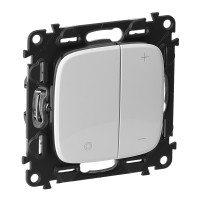 Legrand Valena ALLURE.Светорегулятор кнопочный универсальный 400Вт без нейтрали.С лицевой панелью.Белый, 752762