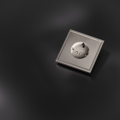 Накладка для розетки с заземлением, S70 Metal (никель), VLSM000611