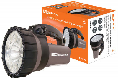 Фонарь светодиодный "Прожектор", аккум., 37 светодиодов 115 лм/Вт, 24 светодиода 30 лм/Вт TDM Electric, SQ0350-0023