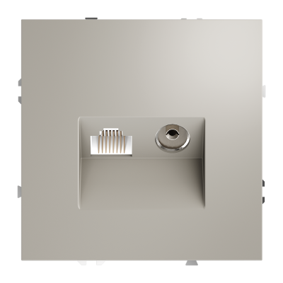 Розетка телевизионная встраиваемая VOLTUM S70 TV+RJ45 кат. 6, (кашемир), VLS060703