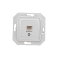 DEA Розетка Телефон RJ11 с/у мех. Бел KRANZ (1/10/120), KR-78-0222