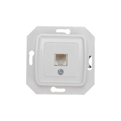 DEA Розетка Телефон RJ11 с/у мех. Бел KRANZ (1/10/120), KR-78-0222