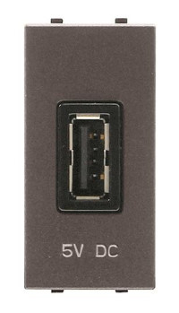 N2185 AN - Механизм USB зарядного устройства, 1М, 750 мА, серия Zenit, цвет антрацит - 2CLA218500N1801