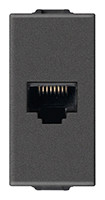 Vimar Розетка RJ45 Netsafe Cat6 UTP 110, карбон матовый, 09339.6.CM