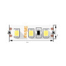 Лента светодиодная стандарт 2835 120LED/м 12Вт/м 12В IP20 со скотчем 3М тепл. бел. (уп.5м) SWG Standard 00-00009237