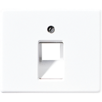 Крышка для одинарных телефонных и компьютерных розеток (UAE), фиксация винтом; металл; белый; SL500, SL569-1UAWW